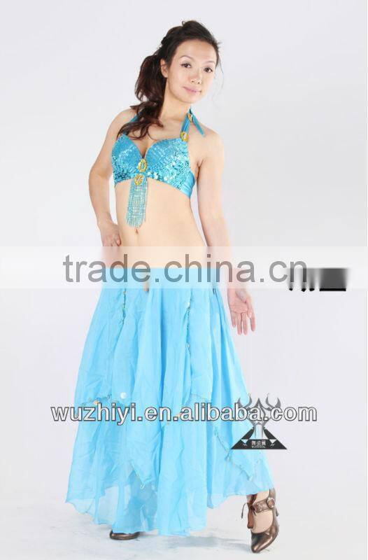 Belly Dance Skirt, Hot Rose Sexy Arab Cheap Chiffon Skirt of Belly Dance Wear,Belly Dancing Performance Skirt QZ007
