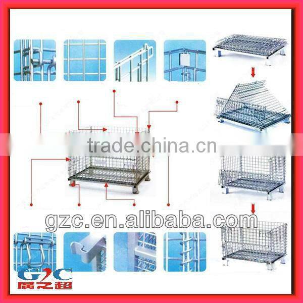 Foldable and Stackable Warehouse Metal Cage Container