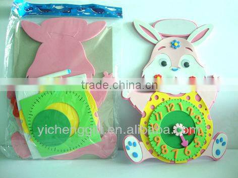 EVA DIY items, non-toxic DIY clock,childrens' eva foam toy