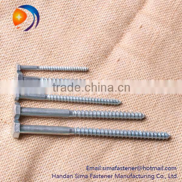 Carbon Steel flat Head Wood Screw Zinc Plated Hex Head Wood Screw With all size
