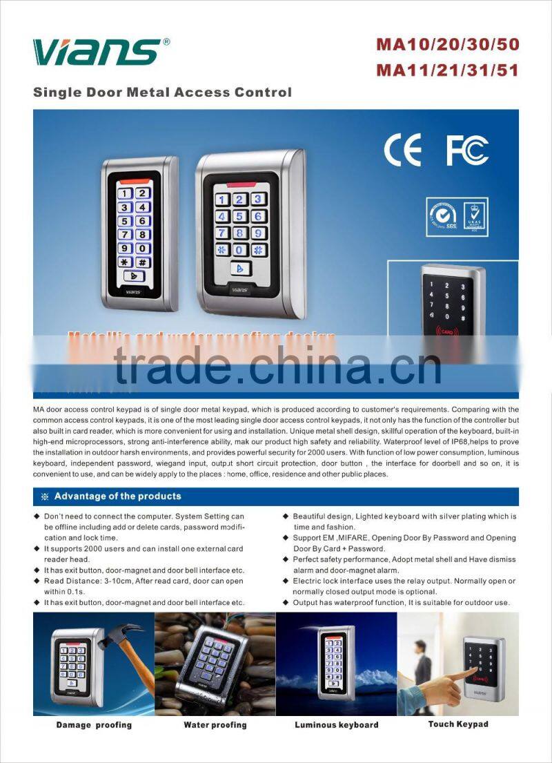 Card Reader Password Single Door Access Controller for Door Security Access Control System
