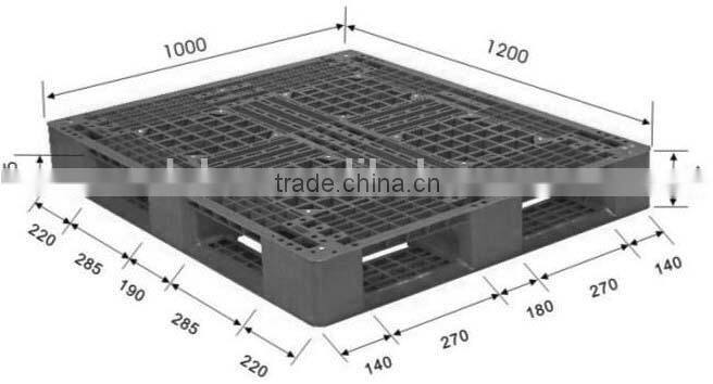 1200x1000mm One Time Use Black Plastic Pallet