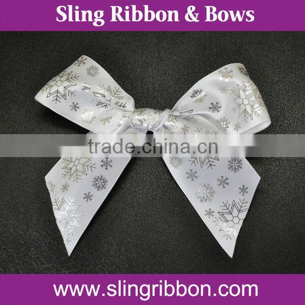 Gold Foil Satin Ribbon Bow For Gift Packaging