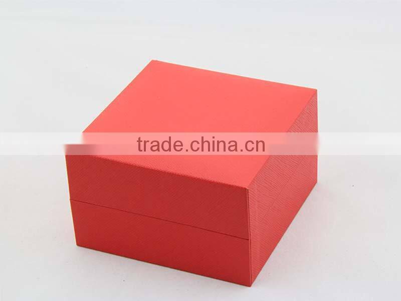 High end hinge open and closed red paper jewellry packaging gift box for necklace bangle ring