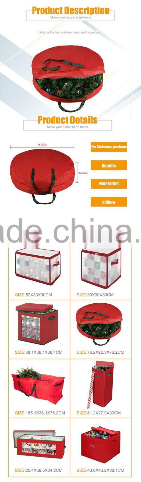 Strong Durable Oxford Canvas Christmas Decoration Bag, Holiday Christmas Wreath Storage Bag