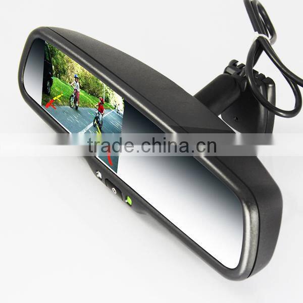 car rearview mirror monitor with OEM parking sensor 4 replaceable radar detectors and backup camera display