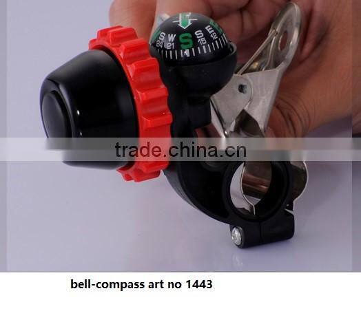 Aluminium novelty China bicycle bike turning bell with compass