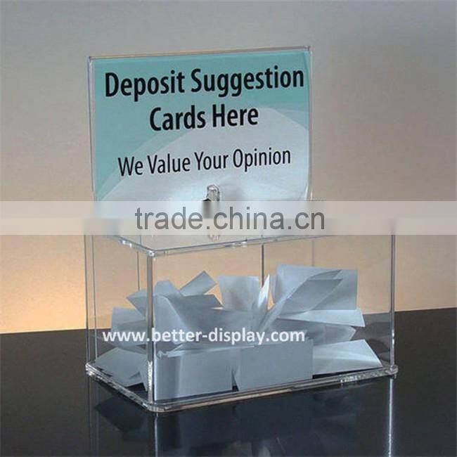 wholesale acrylic plastic charity collection boxes