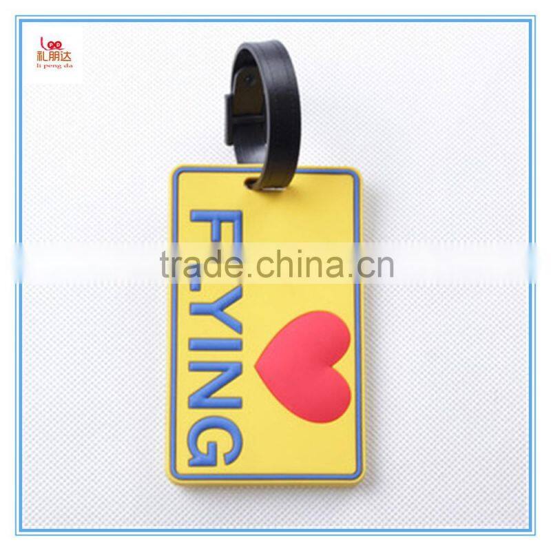 Custom made travel 3D soft pvc luggage tag, OEM custom travel wholesale silicone luggage tag