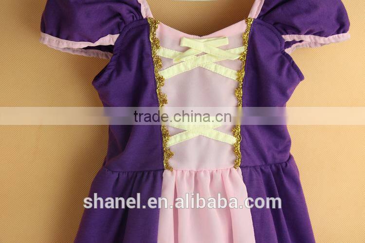 2015 Newest cosplay costume children girl dress tangled long hair princess dress