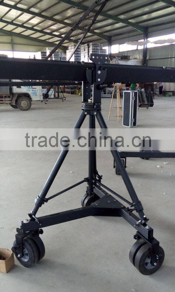 Broadcasting TV camera jimmy jib crane 10m with motorized dutch head bear 25kg camcorder