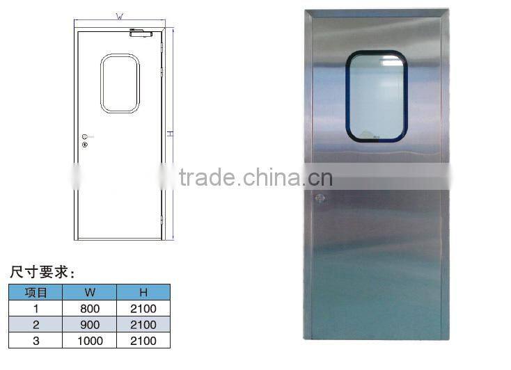 clean room door for hospital/D-800 stainless clean room door