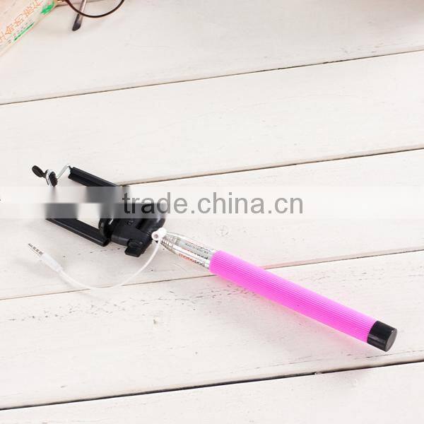 High quality 2015 zoom fashion selfie stick,monopod selfie stick,wired selfie stick