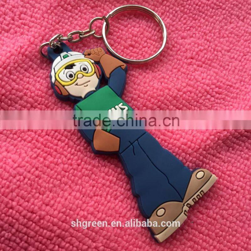 Simple 3D PVC rubber keychain for advertisement