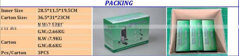 100W Solar Lighting System with Mobile Charger for Home Application TV laptop fans