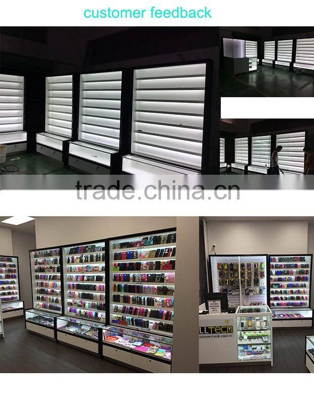 2016Phone Glass Display Showcase And Used Tempered Glass phone Display Case
