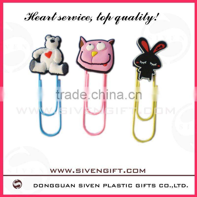 Coloful animal and flower pvc book clip for giveaway gifts
