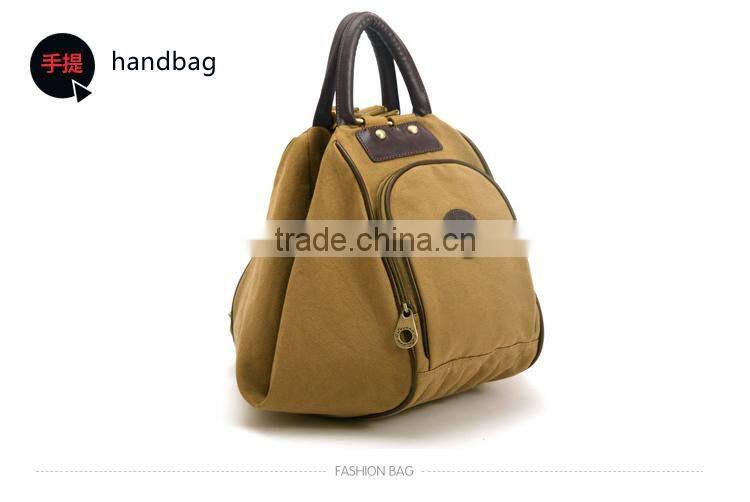 Novel Canvas Shoulder Bag Fashion Handbag Convert To A Backpack From A Shoulder Bag Pattern Shoulder Bag