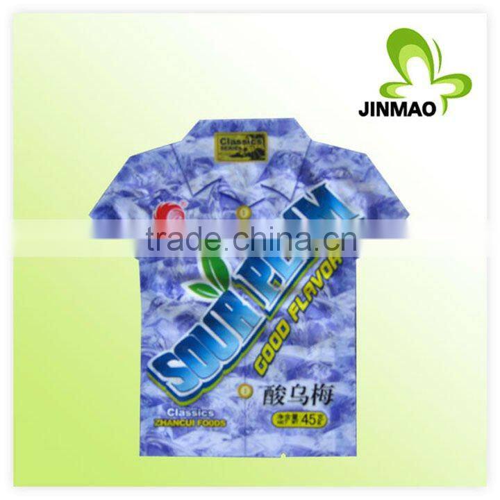 Food grade safe custom shape plastic bag for food