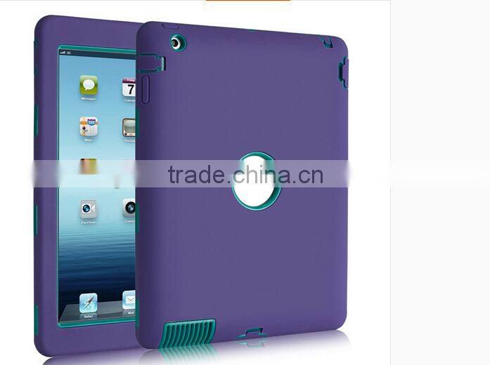TWO-tone silicon+plastic full protective tablet case for ipad air