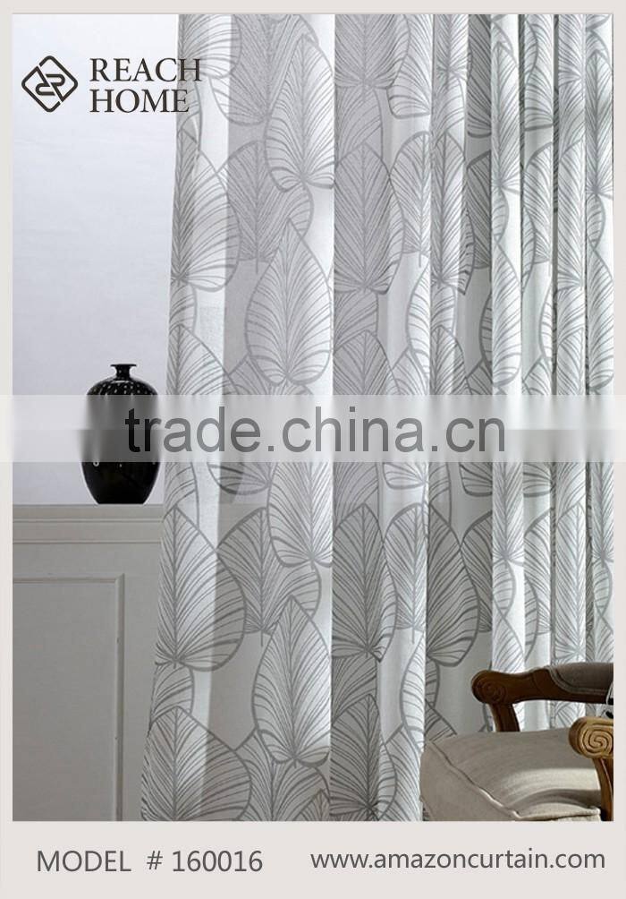 2016 Hot Sale fashion Solid Sheer Voile Curtain, embroidery sheer curtains fabric, drapes - Pinch Pleated / Rod Pocket