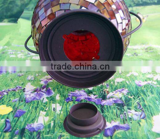 2013 Glass mosaic lantern with metal