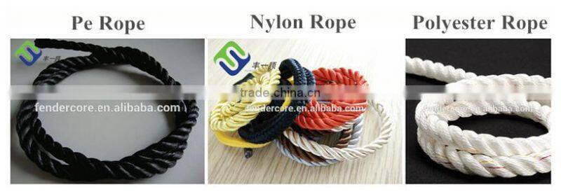 4mm-30mm 3 strand twisted/braided polyethylene rope