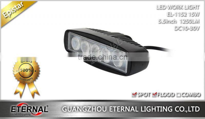 15W 5.5in single row light bar truck tractor trailer 4x4 powersports spot led work light lamp