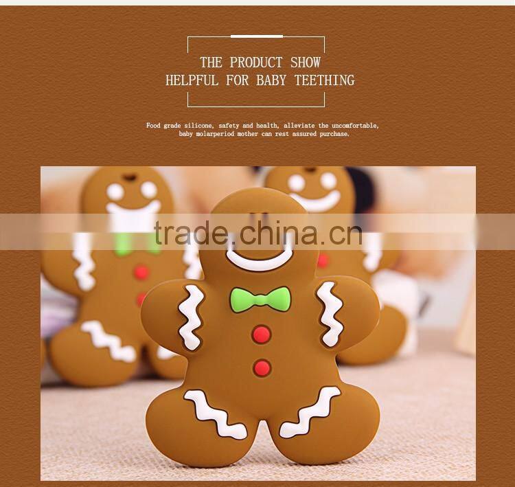 New Design Cute Silicone Gingerbread Man Teether