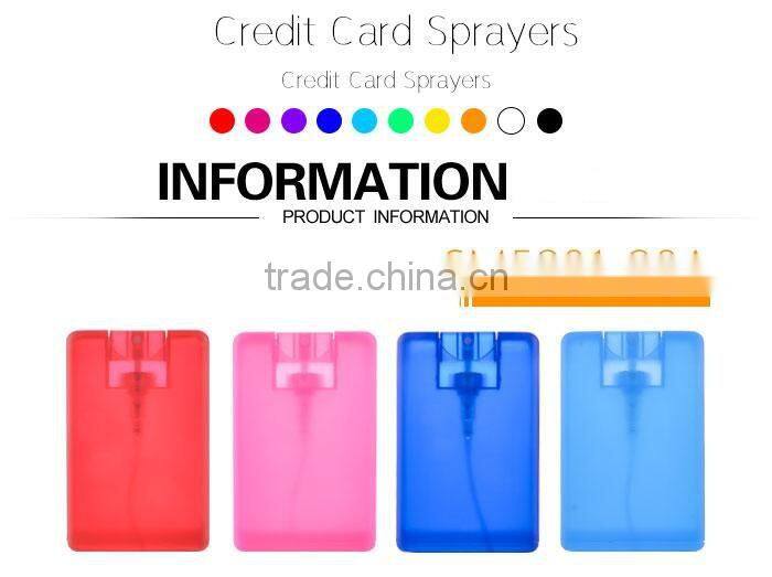 Credit card sprayer plastic perfume sprayer bottle