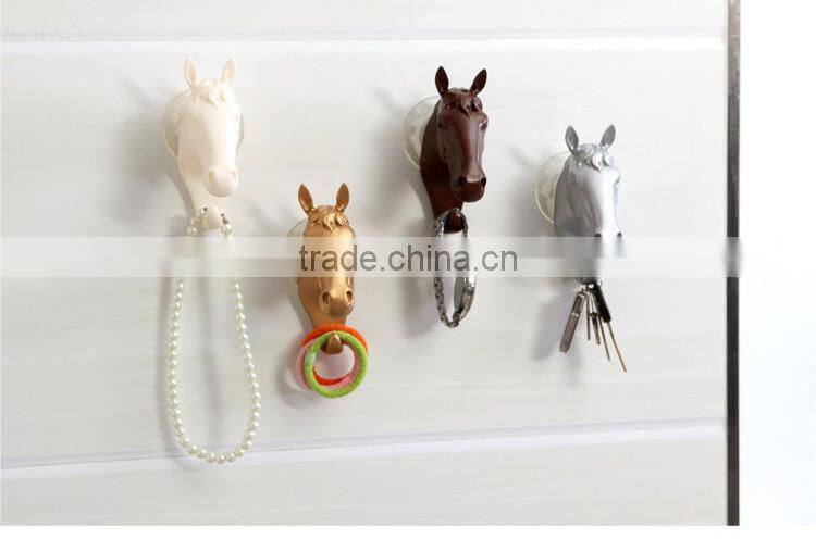 3D horse head shapedsuction cup hook-coffee