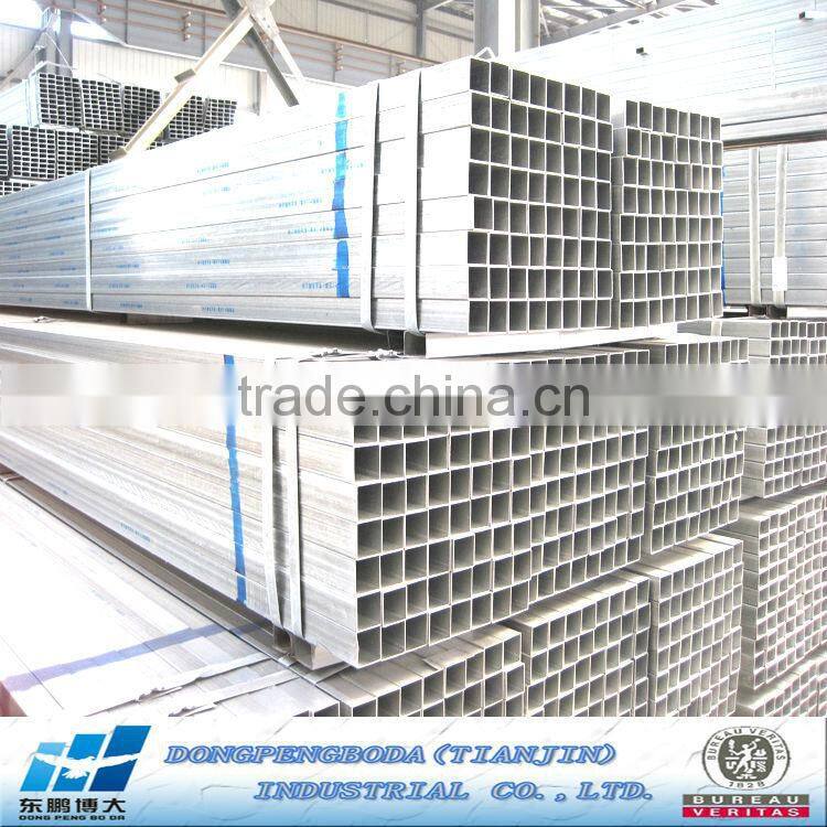 25mm Q235 Pre-galvanized Greenhouse Tubo Square Pipes made in China