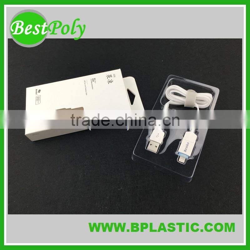 Custom blister packaging for USB charging cable