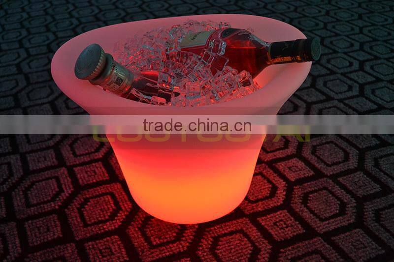 led light glowing win bucket/led ice bucket /led illuminated ice wine bucket