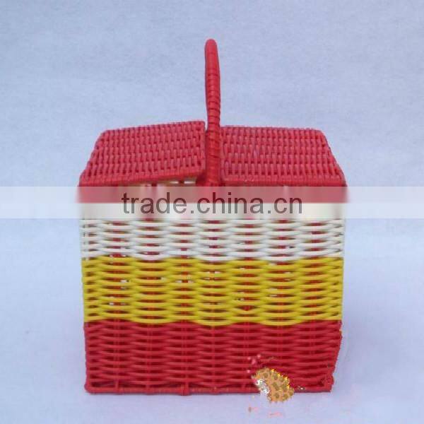 Plastic storage basket with handle empty wholesale for storage