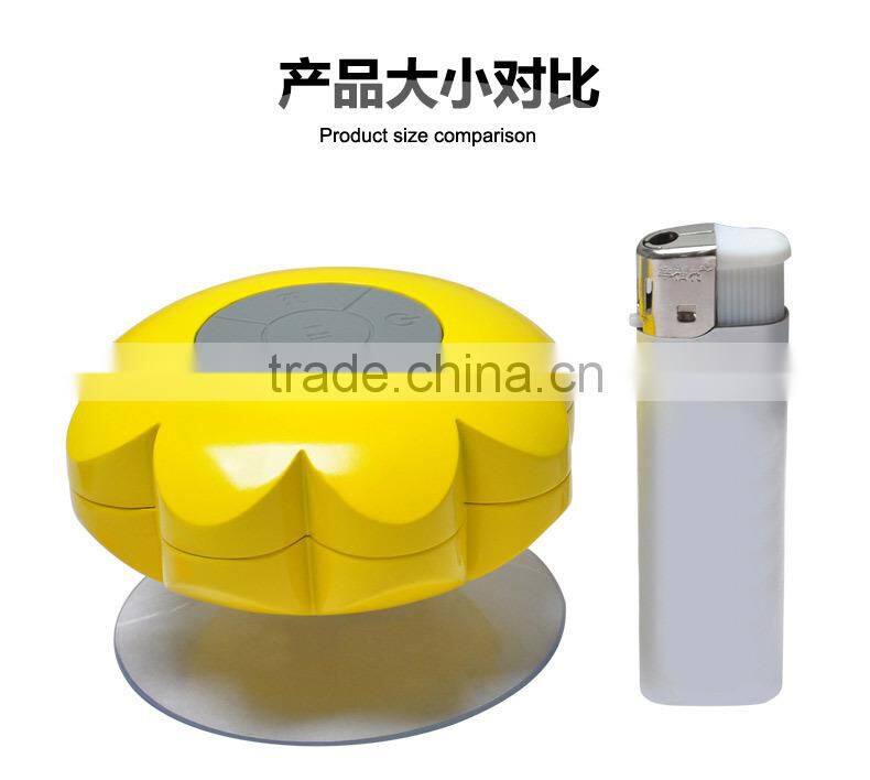 Bathroom Waterproof bluetooth speaker with fashion colors sun flower shape