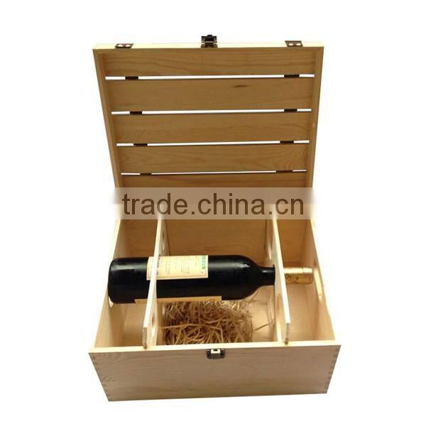 100% High-Quality Pine Wood Red Wine Square Box, Bottle Storage Packaging Box