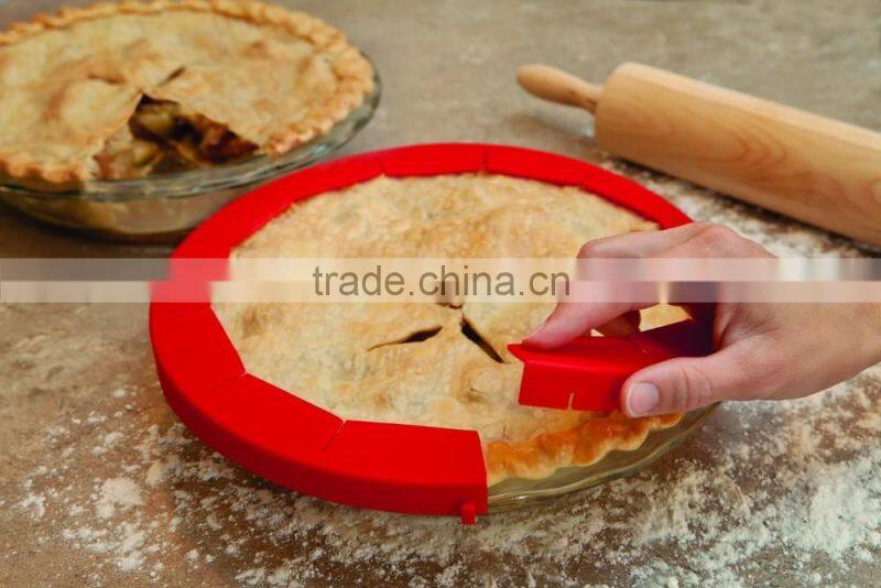 Adjustable Pie Protector,silicone pie crust shield, silicone protector for cake