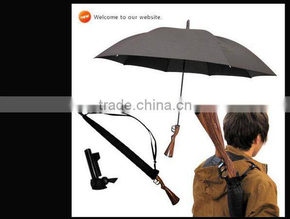 Personality Hunter Hunting Gift Creative Handle Rifle Gun Style Auto Umbrella