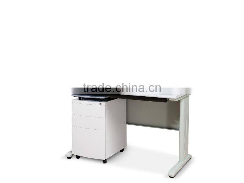 3 drawer up-down mobile pedestal with wooden top cabinets