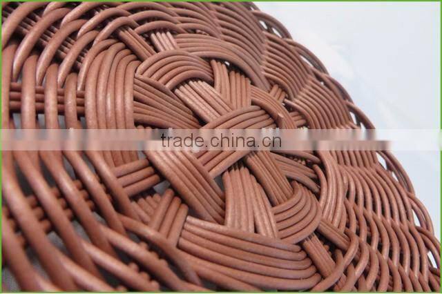 High quality large round clear plastic round rattan trays