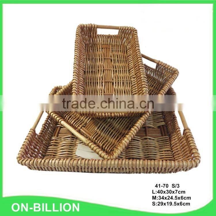 Rurality rectangular wicker storage basket for home shops or market