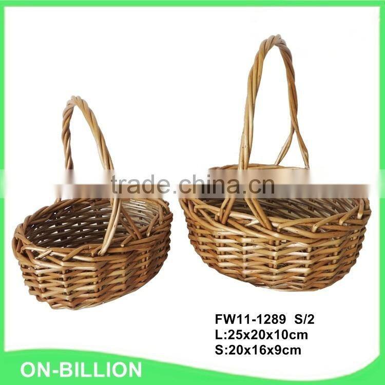 Handled wedding colored wicker flower girl baskets