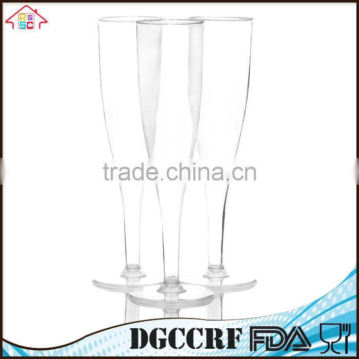 NBRSC Promotional Disposable hard Plastic champagne flutes party wine glasses cups