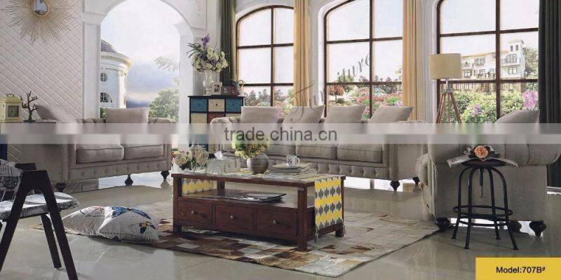 S707 Hot sale home used furniture linen couch living room sofa