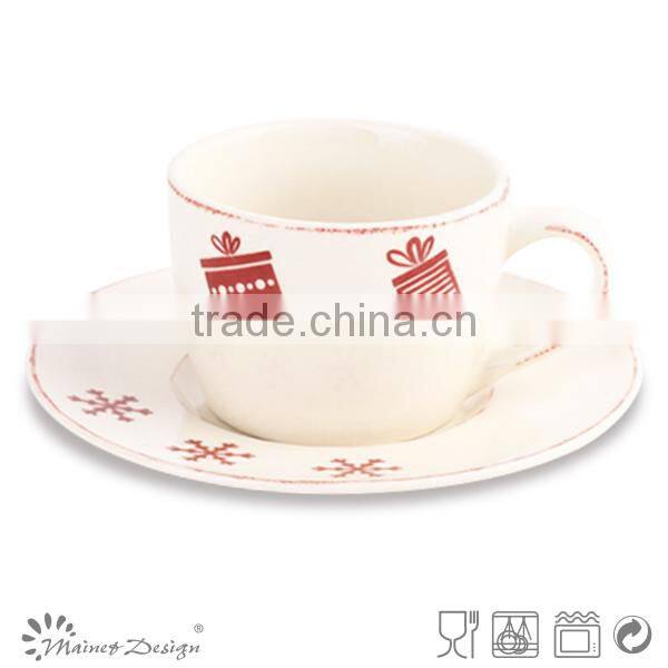 Hot Sale Personalized Wholesale Promotion Coffee Christmas Cup and Saucer