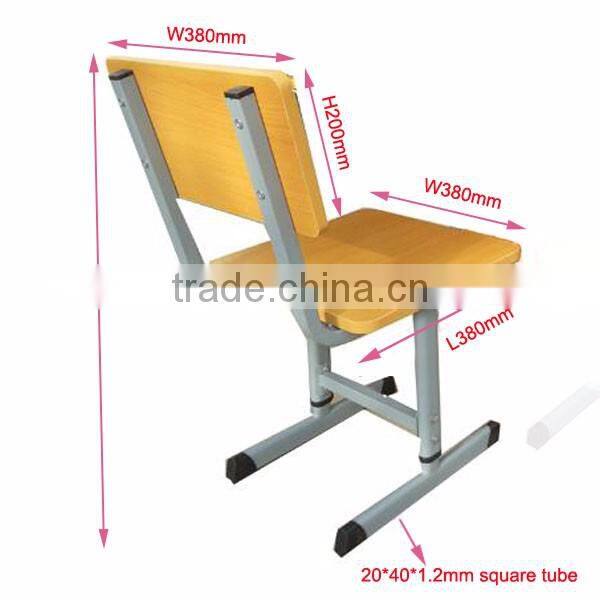 Wood single seat student desk and chair set