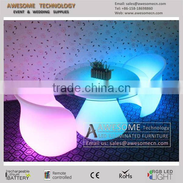 led light luminous luxury catering dinner table for wedding