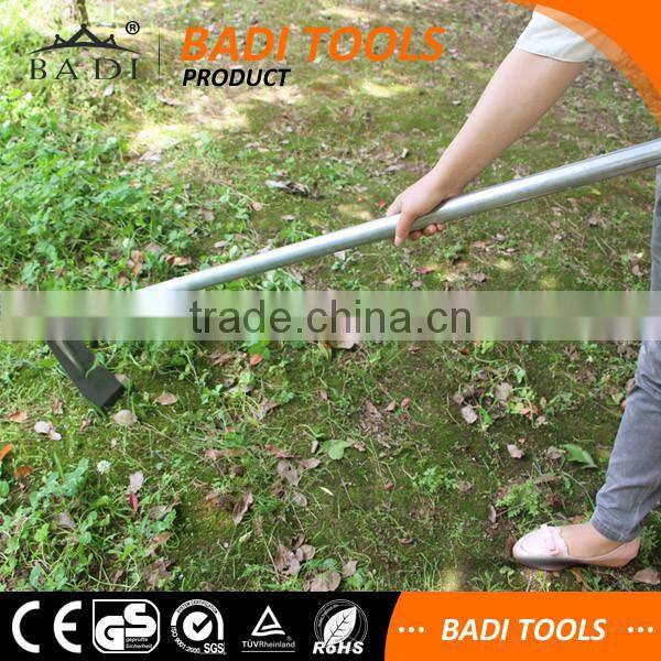long steel handle hand farming digging hoe with anti slip handle