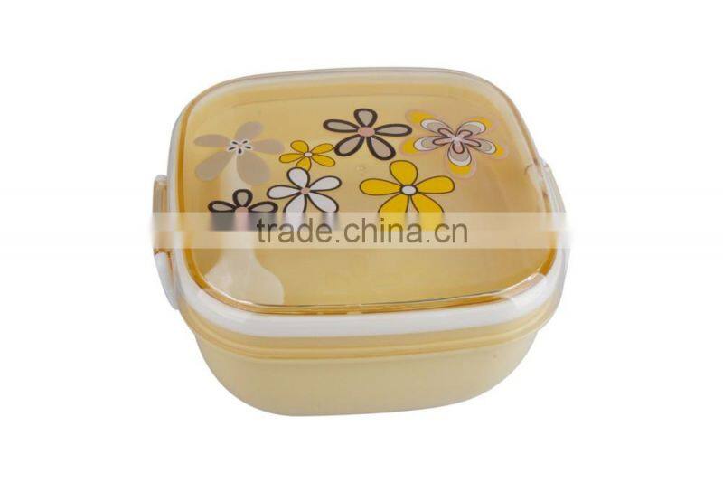 Microwave Using Double Deck FDA Plastic Lunch Box With Lock